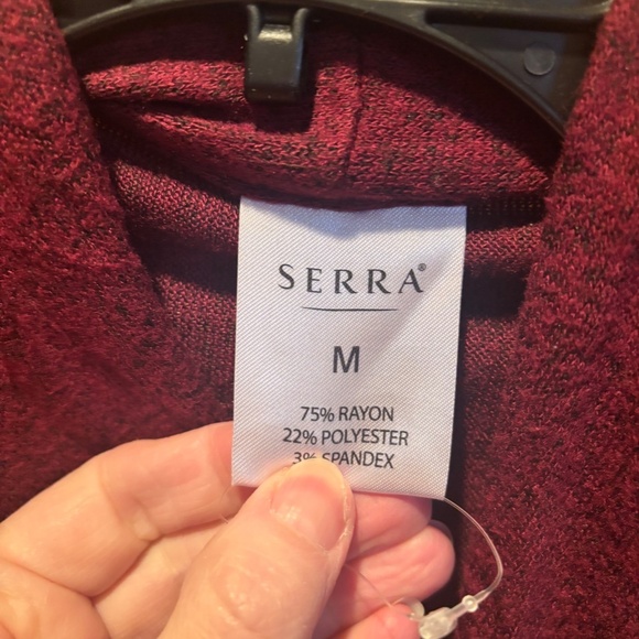 Serra Women's Single Button Cardigan In Maroon Medium - Picture 4 of 5